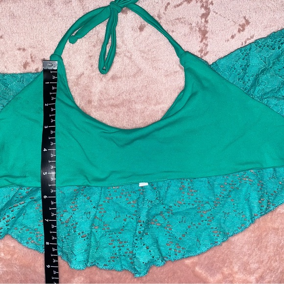 Teal Lace Bikini Top with Pineapple Print Bottoms - Size Small - Picture 5 of 8